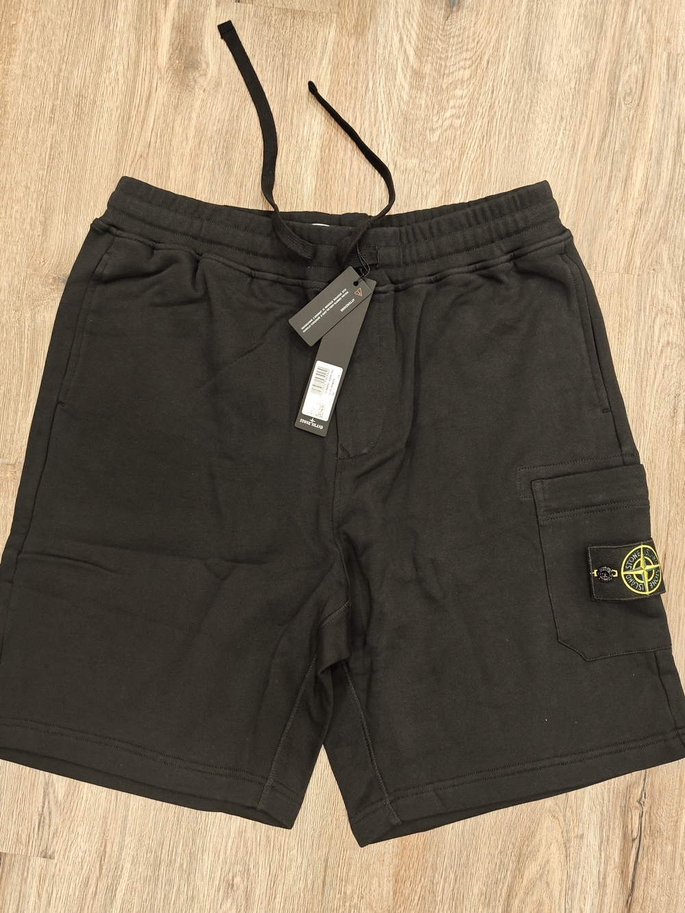Stone Island Black Cargo Pocket Men's Shorts